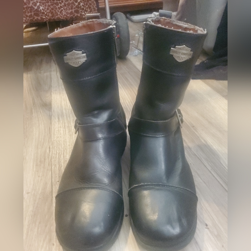 Harley-Davidson Black Leather Boots - Picture 1 of 7